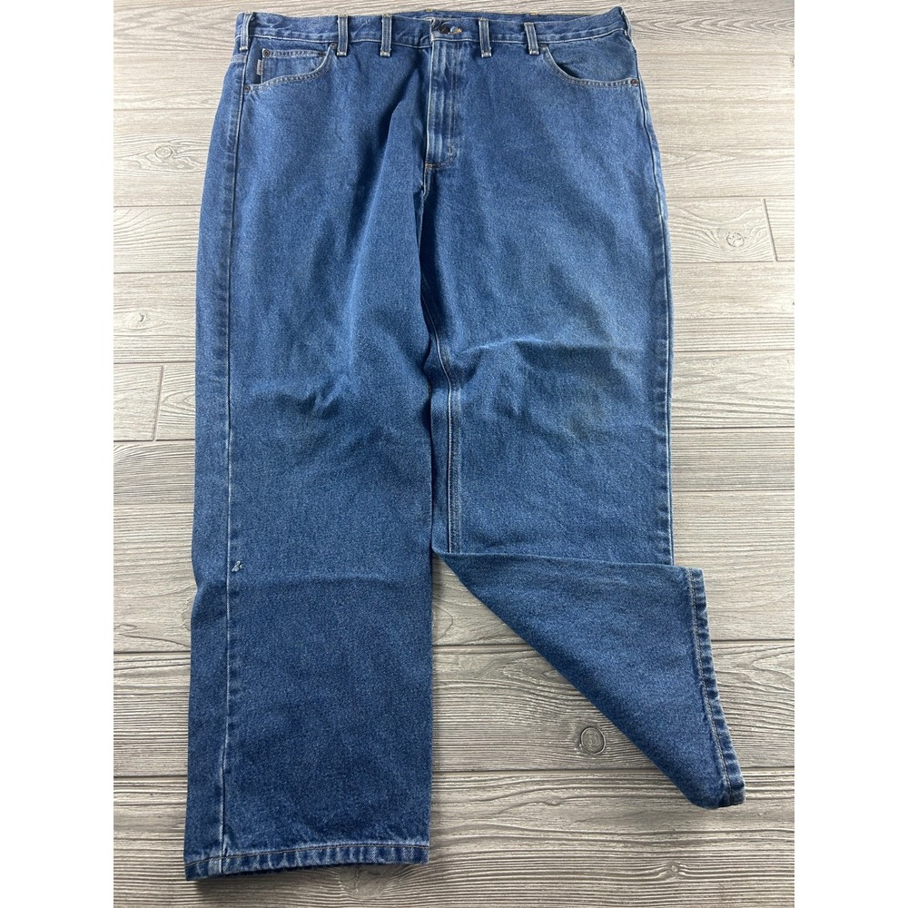 Carhartt Traditional Fit Men 44X30 Blue Denim Straight Workwear Jeans B18 DST